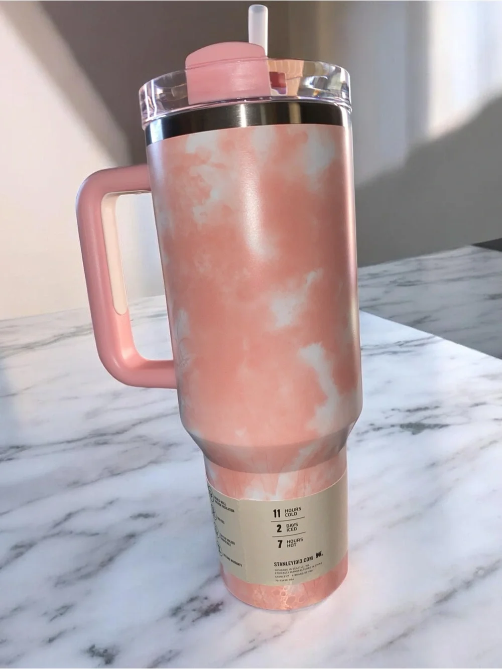 Stanley 40oz Quencher H2.0 Tumbler - Rose Quartz Swirl (New In Box)